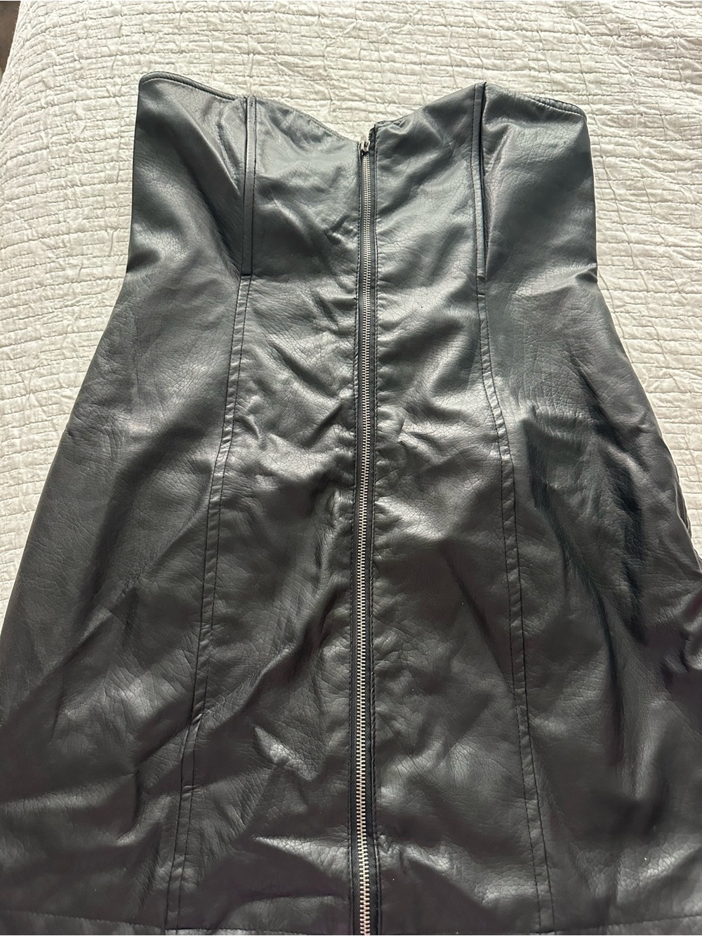 Strapless Black Faux Leather - Contemporary Women's